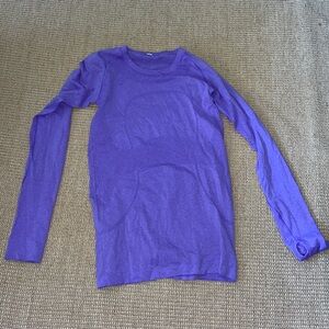 Size 6 purple long sleeve swiftly tech workout top